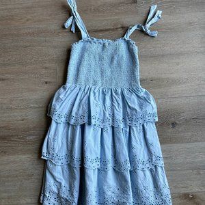 American Eagle AE Eyelet Smocked Tiered Sun Dress Tie Straps XS